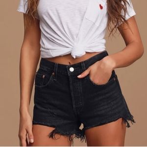 Levi 501 black denim shorts waist 30